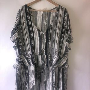 NY Collection Woman Knit Up Hi-Low Buttons Plus 1X